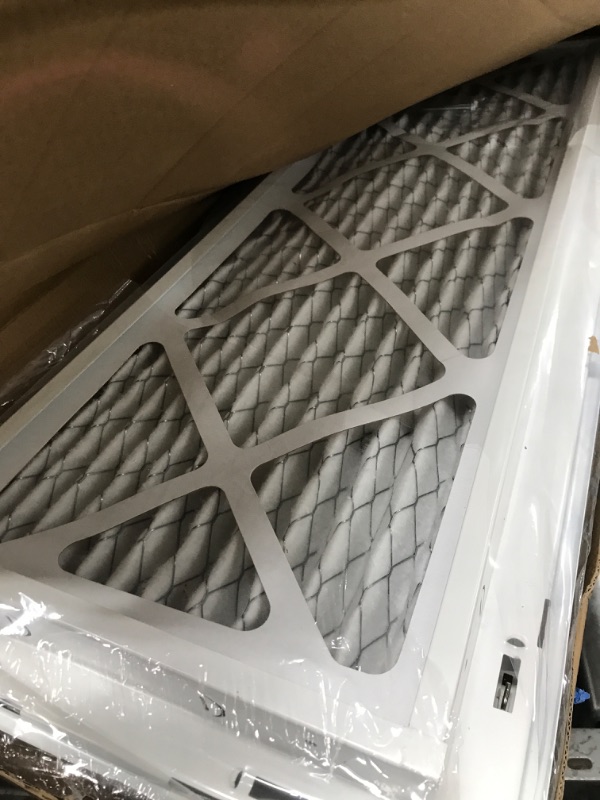 Photo 2 of 30" X 10" Return Air Filter Grille - Filter Included - Easy Plastic Tabs for Removable Face/Door - HVAC VENT DUCT COVER - White [Outer Dimensions: 31.75w X 11.75h] 30 X 10