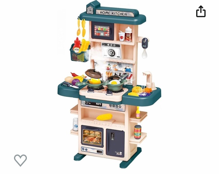 Photo 1 of Kids Kitchen Playset for Toddlers 43-Piece - Pretend Food, Real Sounds & Lights, Play Sink, Cooking Stove with Steam - Perfect Kitchen Toy for Boys and Girls (Ages 1-3)