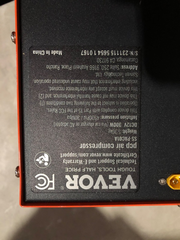 Photo 4 of ***Parts Only***VEVOR PCP Air Compressor, 4500PSI Portable PCP Compressor, 12V DC 110V/220V AC PCP Airgun Compressor Auto-stop, w/Built-in Adapter, Fan Cooling, Suitable for Paintball, Air Rifle, Mini Diving Bottle 02 350W-Auto
