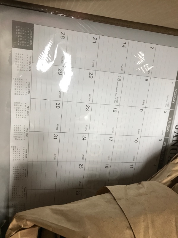 Photo 2 of 2024 Desk Calendar - Large Desk Calendar 2024, 22" x 17", Jan. 2024 - Dec. 2024, 12 Months Planning, Large Ruled Blocks, Tear Off Design, 2 Corner Protectors & 2 Hanging Hooks, Perfect for Planning and Organizing