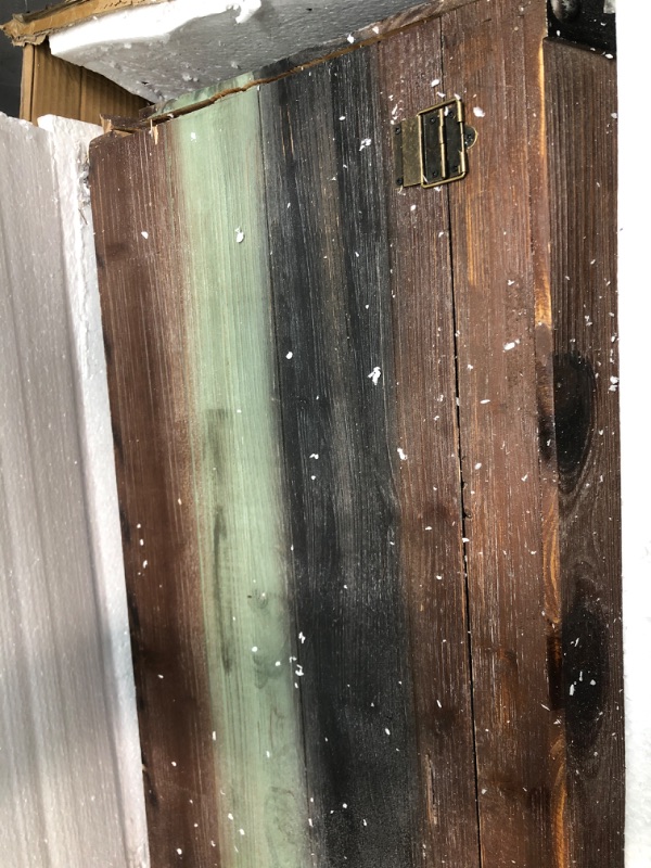 Photo 1 of Household Essentials Wooden Storage Trunk Set, Large and Small Domed Chest, Weathered Wood with Paint Finish, Hinged Lid with Metal Accents Dome Set