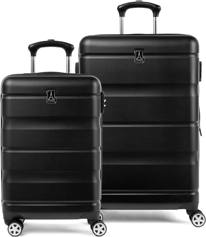 Photo 1 of 2 Piece Luggage Set, Carry-on & Convertible Medium to Large 28-Inch Check-in Hardside Expandable Luggage, 8 Spinner Wheels, TSA Lock, Hardshell Suitcase, Black