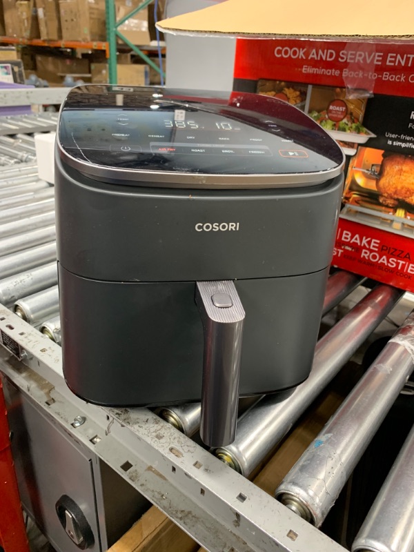 Photo 1 of COSORI Next Generation TurboBlaze 6.0-Quart Air Fryer: 9 Functions, 5 Speeds, Cooks Quickly and Evenly with Crispy Results, 95% Less Oil for Healthier Meals, Varied Recipes, Easy to Clean, Dark Gray 6.0 Quart Dark Gray