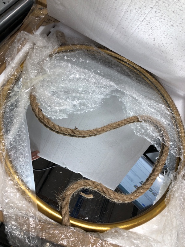 Photo 2 of 18" Diameter Circular Metal Framed Bathroom Mirror