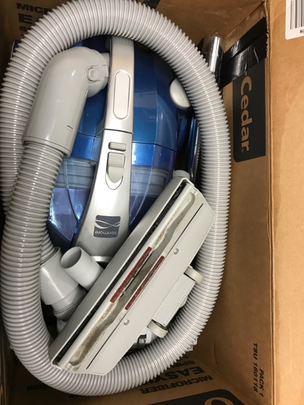 Photo 2 of Kenmore Pet-Friendly Lightweight HEPA Canister Vacuum with Variable Modes, Retractable Cord, and Pet Brush - Blue