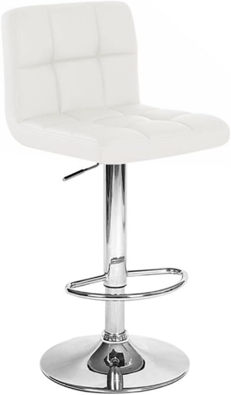 Photo 1 of **SEE NOTES***Swivel PU Leather Adjustable Hydraulic Bar Stool, White, SET OF 1 ONLY