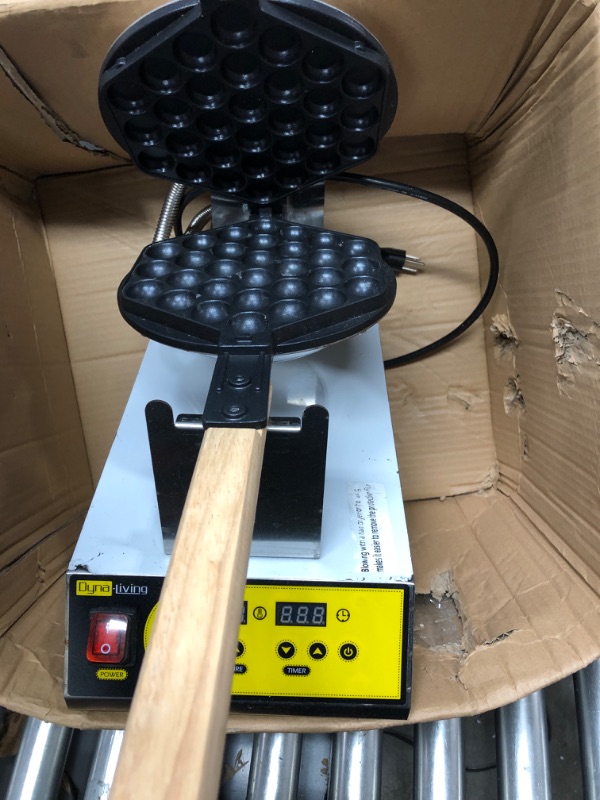 Photo 4 of ***HEAVILY USED AND DIRTY - POWERS ON - UNABLE TO TEST FURTHER***
Dyna-Living Bubble Waffle Maker Commercial Intelligent Hong Kong Egg Waffle Maker 1400W