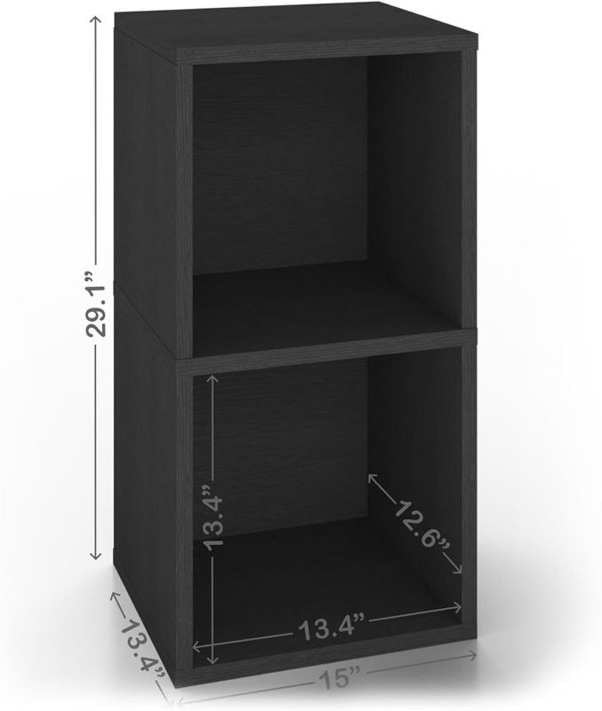 Photo 3 of (READ FULL POST) Way Basics Vintage Vinyl Record Cube 2-Shelf Storage, Organizer - Fits 170 LP Albums (Tool-Free Assembly and Uniquely Crafted from Sustainable Non Toxic zBoard Paperboard) Black