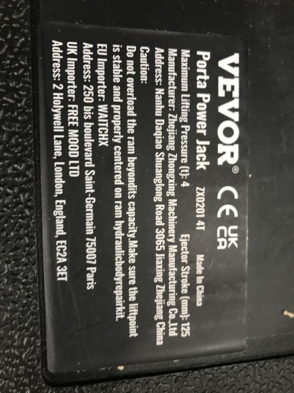 Photo 3 of VEVOR 4 Ton Porta Power Kit, Portable Hydraulic Jack with 3.9 ft/1.2 m Oil Hose, Auto Body Frame Repair Kit with Storage Case for Car Repair, Truck, Farm (8800 LBS)
