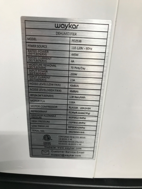 Photo 4 of 5000 Sq. Ft Home Dehumidifier with Drain Hose for Basements, Large & Medium Sized Rooms, and Bathrooms with Intelligent Touch Control and 4 Air Outlets, 24 Hr Timer, and 1.19 Gallon Water Tank
