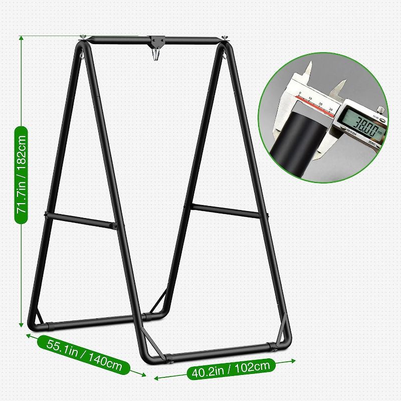 Photo 3 of (READ FULL POST) Greenstell Hammock Chair Stand, Swing Stand with 3 Hooks Fit for Most Hanging Chair, Outdoor or Indoor, Sturdy Hanging Stand Only Max Load 550Ibs, Hammock Chair not Include