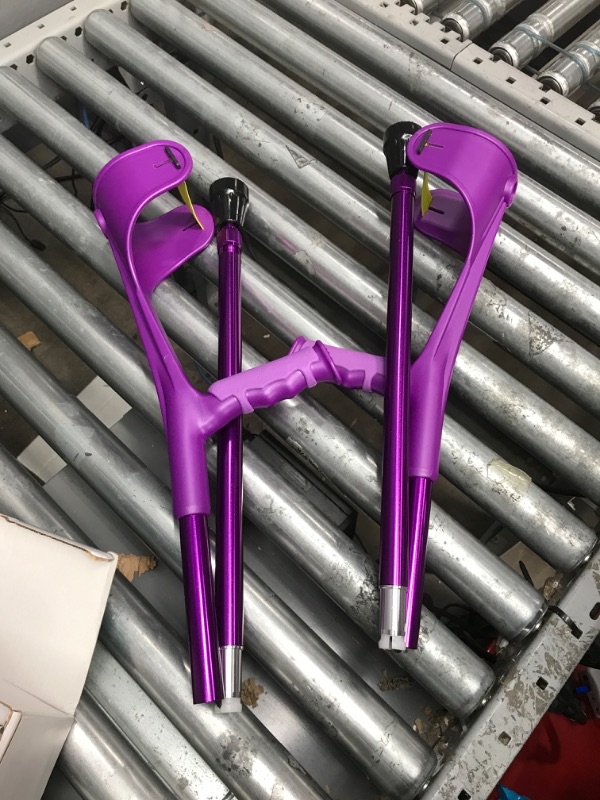 Photo 2 of Antdvao Forearm Crutches Pair Folding Forearm Crutches Anti-Drop Cuff Reduces The Hassle of Picking Up Forearm Crutch?Comfortable Grip and Wear-Resistant, Non-Slip Forearm Crutches (Purple) Purple-1