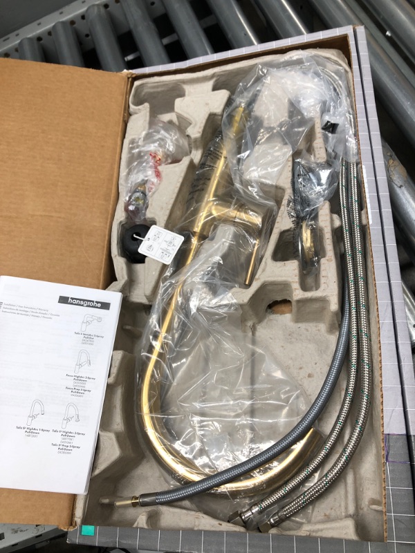 Photo 1 of hansgrohe Talis S² Gold High Arc Kitchen Faucet, Kitchen Faucets with Pull Down Sprayer, Faucet for Kitchen Sink, Magnetic Docking Spray Head, Brushed Gold Optic 14877251 Brushed Gold Optic 1.75 HighArc