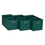 Photo 1 of 11 in. H x 11 in. W x 11 in. D Green Cube Storage Bin
