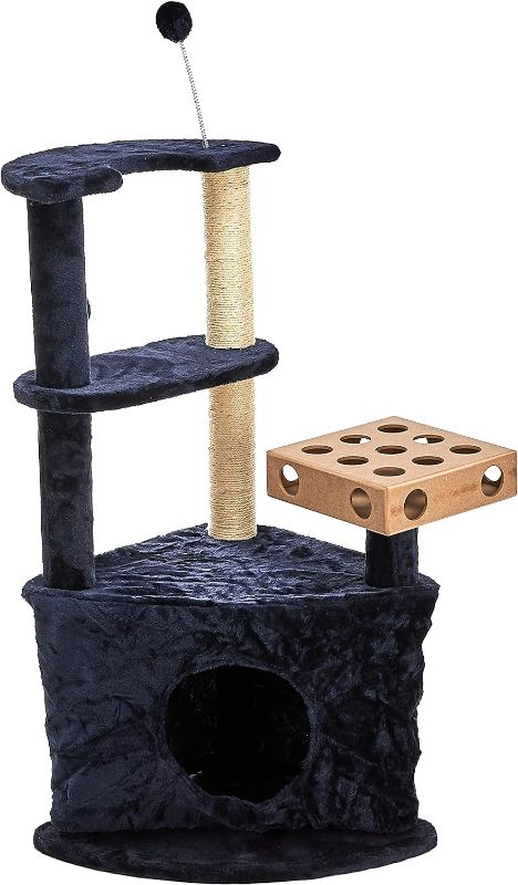 Photo 1 of **MISSING  HARDWARE**
Furhaven Tiger Tough Cat Tree Home Base Playground w/ Toys & Condo - Blue, One Size
