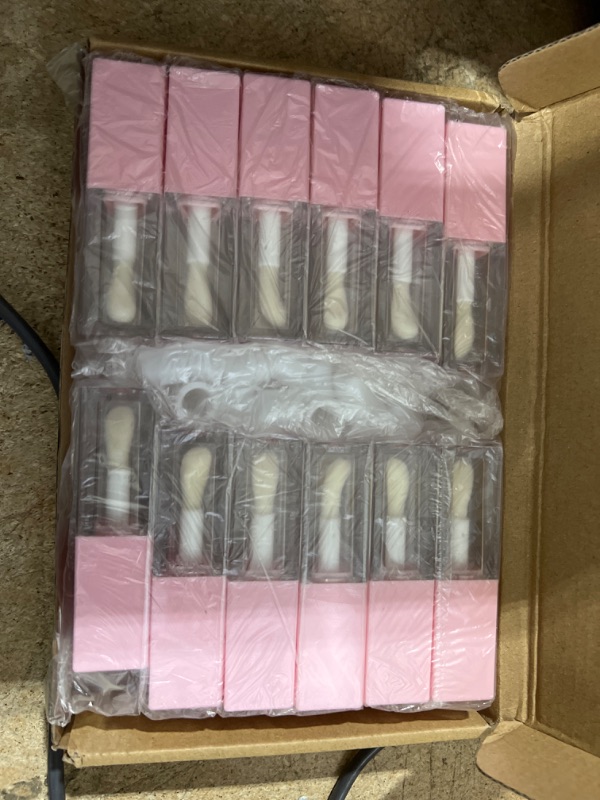 Photo 1 of 24pcs 5ml Empty square pink lipgloss tubes bulk wholesale with big wand lipgloss containers
