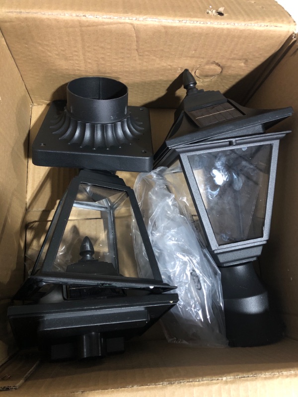 Photo 2 of * missing base * see images *
TPSHPTS 2 Pack Solar Post Lights, Motion Sensor Solar Lamp Post Lights, 2 Pack-with Base