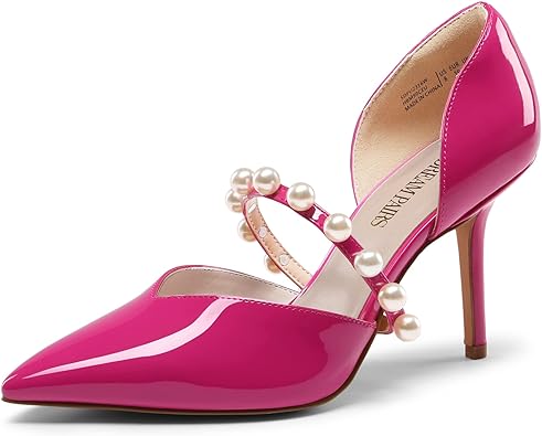 Photo 1 of DREAM PAIRS Women's Closed Toe High Heels Stiletto Pointed Toe Strappy Pearl Elegant D'Orsay Dress Wedding Party Pumps Shoes SIZE 6