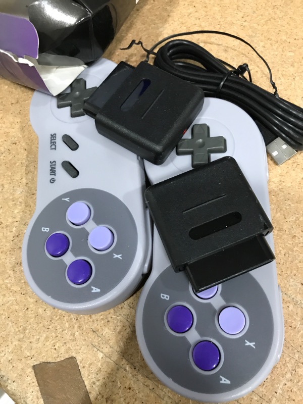 Photo 2 of 2 Pack 2.4GHz Wireless Controller for Original SNES Console, kiwitatá Rechargeable Remote Wireless Gamepad Controller for SNES Super Entertainment System-7 Pin Connector