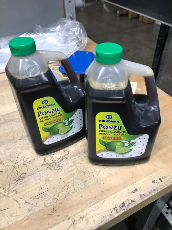 Photo 1 of  2 BOTTLES Kikkoman Ponzu Lime Plastic FS Bottle, 64 Oz=2QT