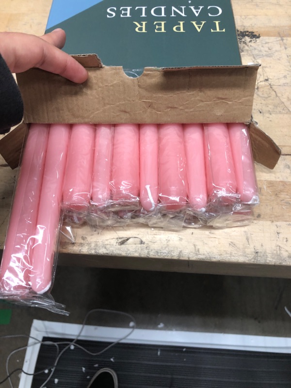Photo 2 of 20 Pack Pink Taper Candles for Dinner Party Wedding Romantic, 10 Inch Unscented and Dripless Candlesticks for Home Decoration and Power Outage Emergency Pink 10 Inch, 20 Pack