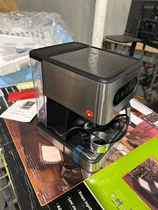 Photo 2 of **NON-REFUNDABLE, PARTS ONLY** Kwister Espresso Machine 20 Bar Espresso Coffee Maker Cappuccino Machine with Milk Frother, Coffee Machine with Digital Touch Panel, 50 OZ Removable Water Tank, Stainless Steel