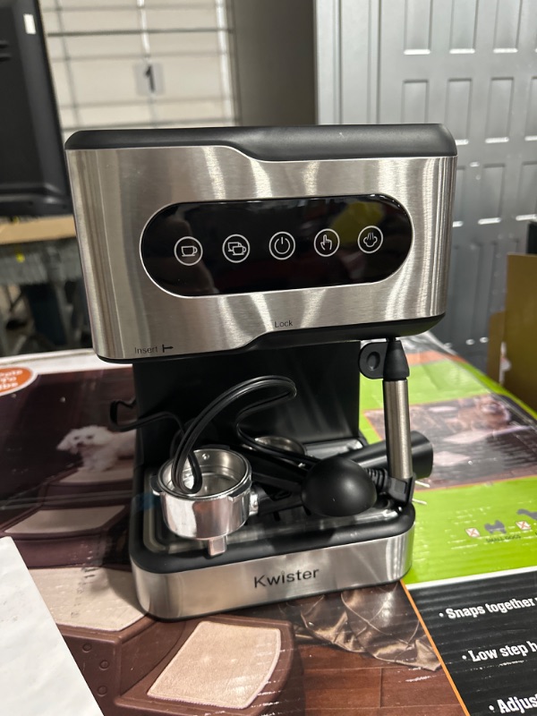 Photo 5 of **NON-REFUNDABLE, PARTS ONLY** Kwister Espresso Machine 20 Bar Espresso Coffee Maker Cappuccino Machine with Milk Frother, Coffee Machine with Digital Touch Panel, 50 OZ Removable Water Tank, Stainless Steel