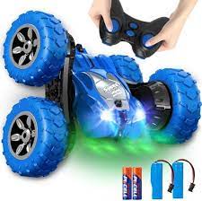 Photo 1 of AFUNX Remote Control Car, RC Stunt Double Sided 360° Rolling Rotating Rotation Cars, High Speed Off Road Racing Truck for 6 7 8-12 Year Old Boy Kids Toy (Blue)
