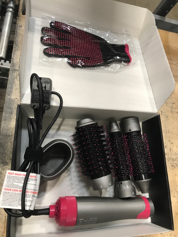 Photo 2 of Brightup Blow Dryer Brush & Volumizer with Negative Ionic Technology, Detachable & Interchangeable Brush Head, Hair Dryer Brush for Curling, Straightening & Styling, Heat Protective Glove Included