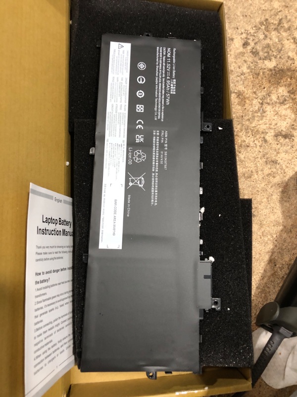 Photo 2 of 01AV430 SB10K97587 Battery Replacement for Lenovo ThinkPad X1 Carbon 5th Gen 2017 6th Gen 2018 Series 01AV431 SB10K97588 01AV494 SB10K97586 01AV429 SB10K97586 11.52V 57Wh 4950mAh