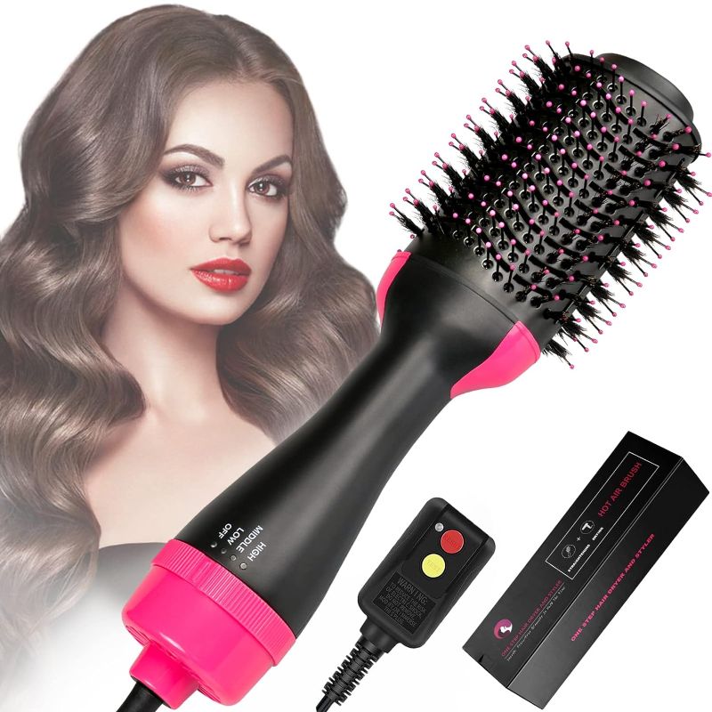 Photo 1 of  Blow Dryer Brush 3 in 1 Round Brush for Blow Drying Hot Air Brush One Step Hair Dryer and Styler Volumizer Rotating Salon Fast Drying Styling Straightening Curling Hair Blowout Brush
