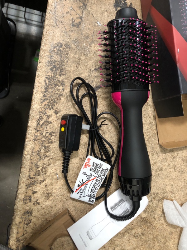 Photo 2 of  Blow Dryer Brush 3 in 1 Round Brush for Blow Drying Hot Air Brush One Step Hair Dryer and Styler Volumizer Rotating Salon Fast Drying Styling Straightening Curling Hair Blowout Brush
