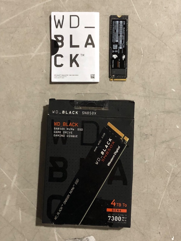 Photo 4 of ***USED - UNABLE TO TEST***
WD_BLACK 4TB SN850X NVMe Internal Gaming SSD Solid State Drive