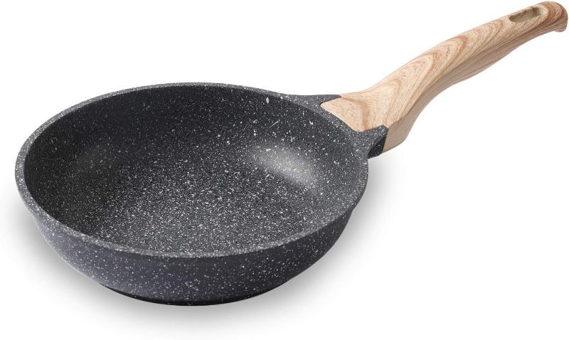 Photo 1 of  Carote 8 Inch Nonstick Skillet Frying Pan Egg Pan Omelet Pan, Nonstick Cookware Granite Coating, 100% PFOA free Cookware Pan, Healthy Nonstick Stone Frying...