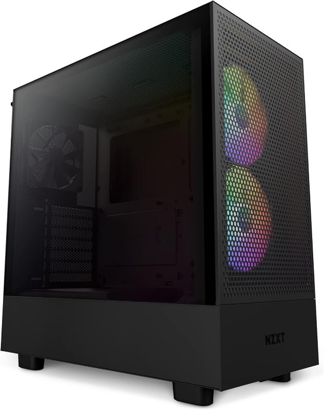 Photo 1 of NZXT H5 Flow RGB ATX Mid-Tower Gaming Case - High Airflow, Tempered Glass, Cable Management, 280mm Radiator Support - Black
