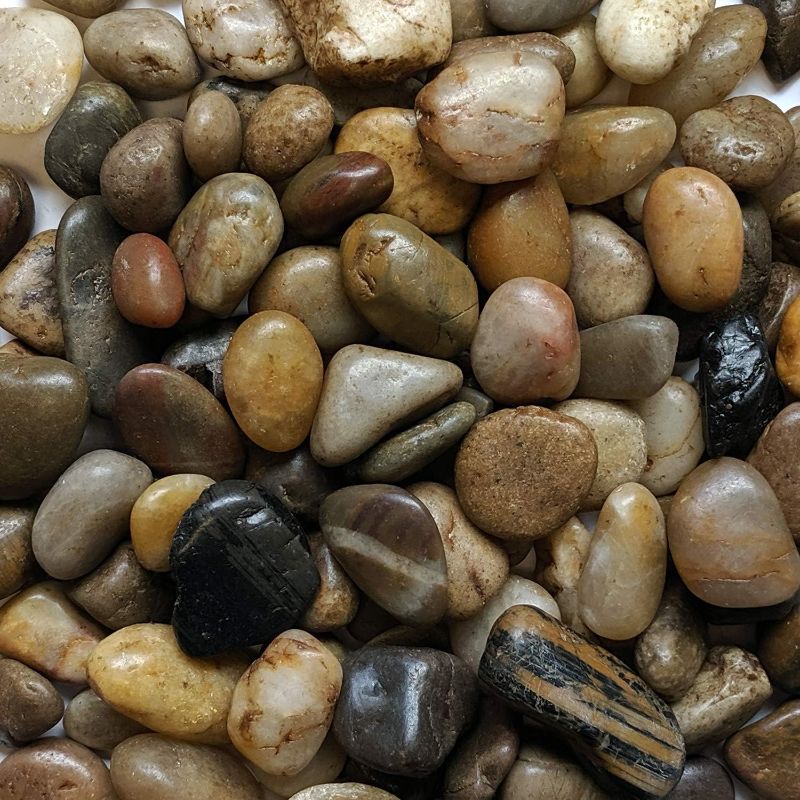 Photo 1 of 3 BAGS -Natural Decorative Polished Mixed Pebbles 1/2" to 1" Size (10-lb Bag)
