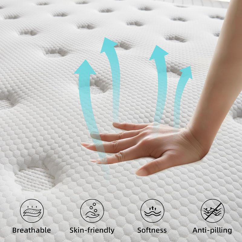 Photo 1 of  Full Size Mattress, 10 Inch Memory Foam Hybrid Mattress Full, Pocket Spring Full Mattress in a Box for Motion Isolation, Strong Edge Support, Pressure Relief, Plush Feel, CertiPUR-US
