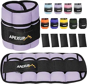 Photo 1 of APEXUP 10lbs/Pair Adjustable Ankle Weights for Women and Men, Modularized Leg Weight Straps for Yoga, Walking, Running, Aerobics, Gym