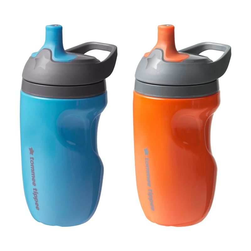 Photo 1 of Bundle of Tommee Tippee Insulated Sportee Water Bottle for Toddlers Pack of 2, Blue and Orange + Tommee Tippee Insulated Sportee Water Bottle for Toddlers, Spill-Proof, Pink and Mint (12m+, 2 Count) 1 Count (Pack of 4) Blue and Orange + Pink and Mint