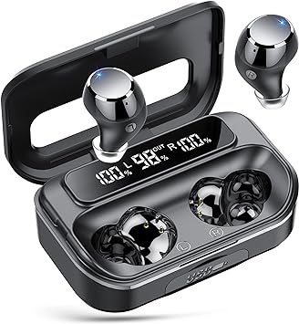 Photo 1 of Bluetooth 5.3 Wireless Earbuds with Deep Bass, 100H Playtime, LED Display, IP7 Waterproof - For iOS