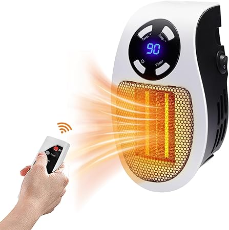 Photo 1 of Plug In Heater,500W Fast Toasty Heater Portable Heater With Overheat Protection, Wall Outlet Portable Heater With Adjustable Thermostat and Timer for Home Office Bathroom Indoor