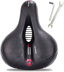 Photo 1 of Most Comfortable Bike Seat Ergonomic Design Dual Shock Absorbing Bike Saddle Replacement Memory Foam Bicycle Saddle for Mountain & Road Bikes Cooling