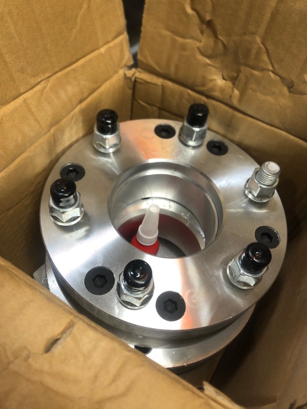 Photo 2 of EZISOE 5x5 to 6x5.5 Wheel Adapters, 2 Inch 5x127 to 6x139.7 Wheel Adapters 78.1mm Center Bore with M14x1.5 Studs, Chrome 5x5 to 6x5.5(CH)