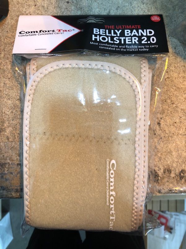 Photo 1 of  BRAND NEW ComfortTac Ultimate Belly Band Gun Holster - Deep Concealment Edition | Compatible with Smith and Wesson, Shield, Glock 19, 17, 42, 43, P238, Ruger LCP, and Similar Guns | for Men and Women (Nude) XL (Belly Up To 54") Left Hand Draw