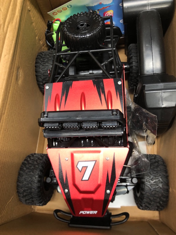 Photo 2 of BEZGAR TB141 RC Cars-1:14 Scale Remote Control Car, 2WD High Speed 20 Km/h All Terrains Electric Toy Off Road RC Car Vehicle Truck Crawler with Two Rechargeable Batteries for Boys Kids and Adults Red 1:14 Scale