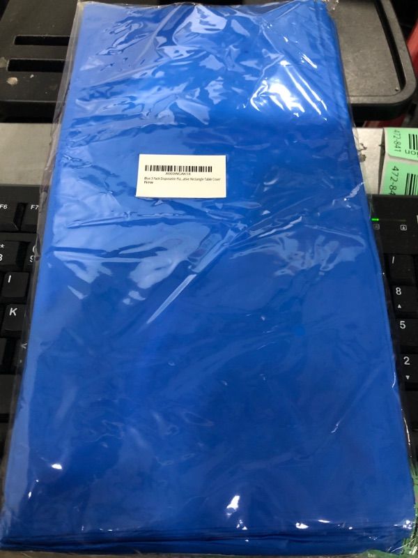 Photo 1 of BLUE 3 PACK DISPOSABLE BLUE TABLE COVER 