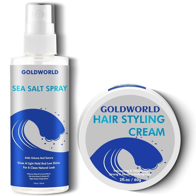 Photo 1 of GoldWorld Sea Salt Spray For Hair Men,Texture Spray Hairspray w/Hair Styling Cream,Add Volume and Texture to Your Locks,Christmas Gifts Men Him Dad Boyfriend Boys Husband Mens Stocking Stuffers Adult