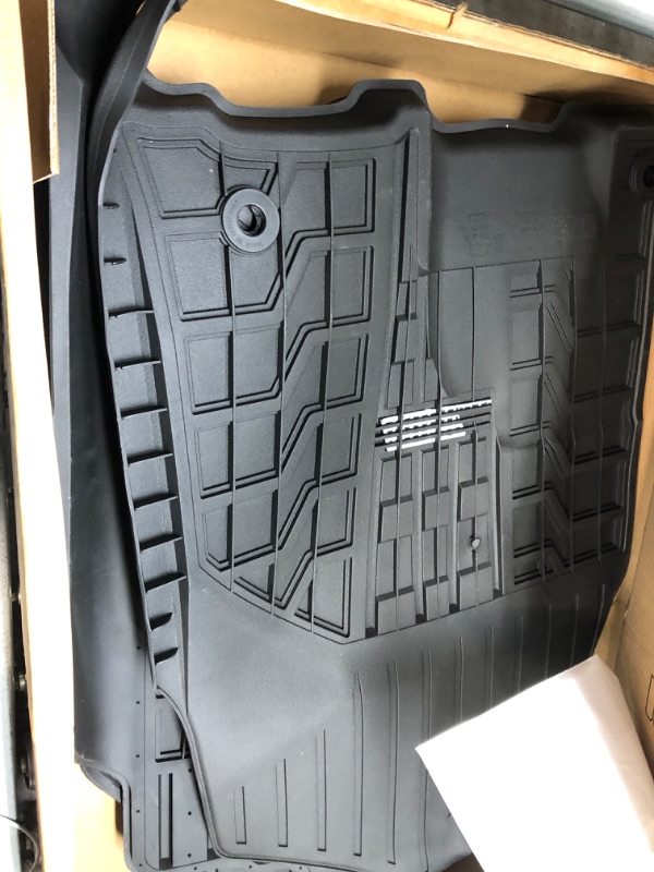 Photo 2 of 3W Floor Mats for Dodge Ram (2013-2018) - Full Set All Weather Ram 1500 Crew Cab Floor Mats Liners with Non-Toxic TPE 1st 2nd Row seat Carpet Mats (Not for Quad Cab), Black