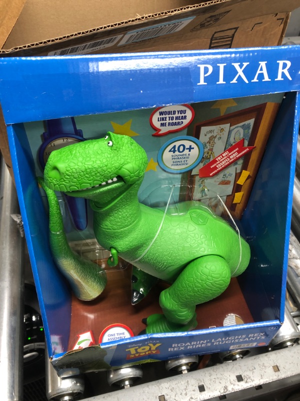 Photo 2 of Mattel Disney Pixar Toy Story Toys, Moving & Talking Rex Dinosaur Figure, Roarin’ Laughs, 10.8 Inches Tall with 40 Phrases and Mouth & Arm Motion, Kids Gift