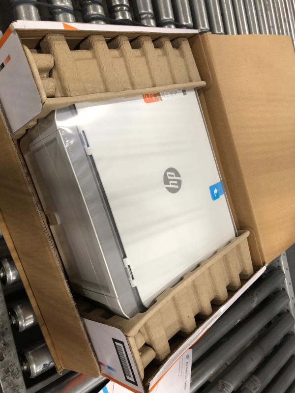 Photo 1 of HP DeskJet 2755e Wireless Color All-in-One Printer with bonus 6 months Instant Ink (26K67A), white